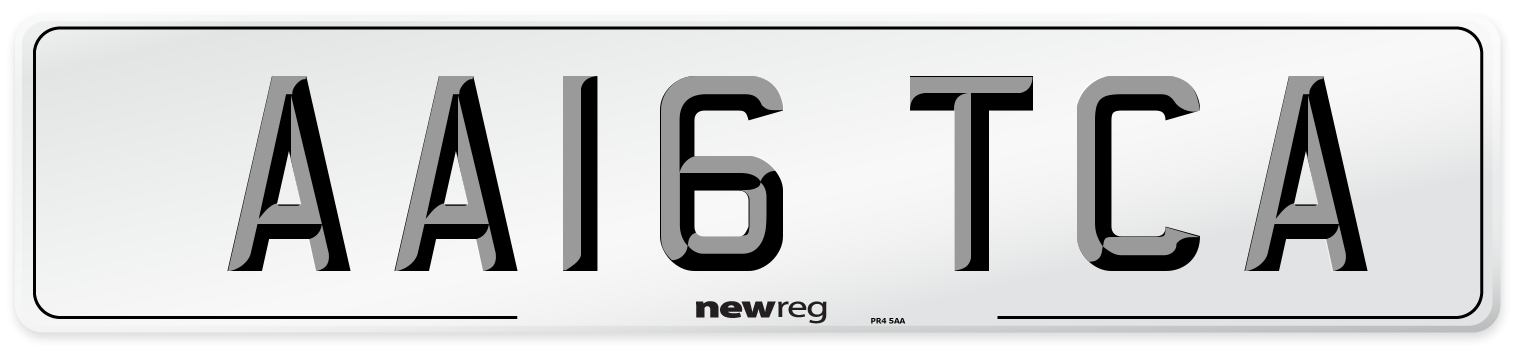 AA16 TCA Number Plate from New Reg